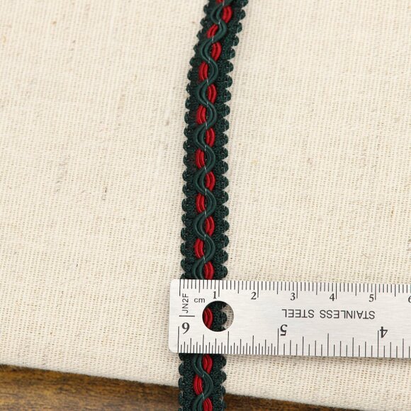 Fancy Green Choker Adjustable Length Green red Trim chokers (#85) - Picture 4 of 8